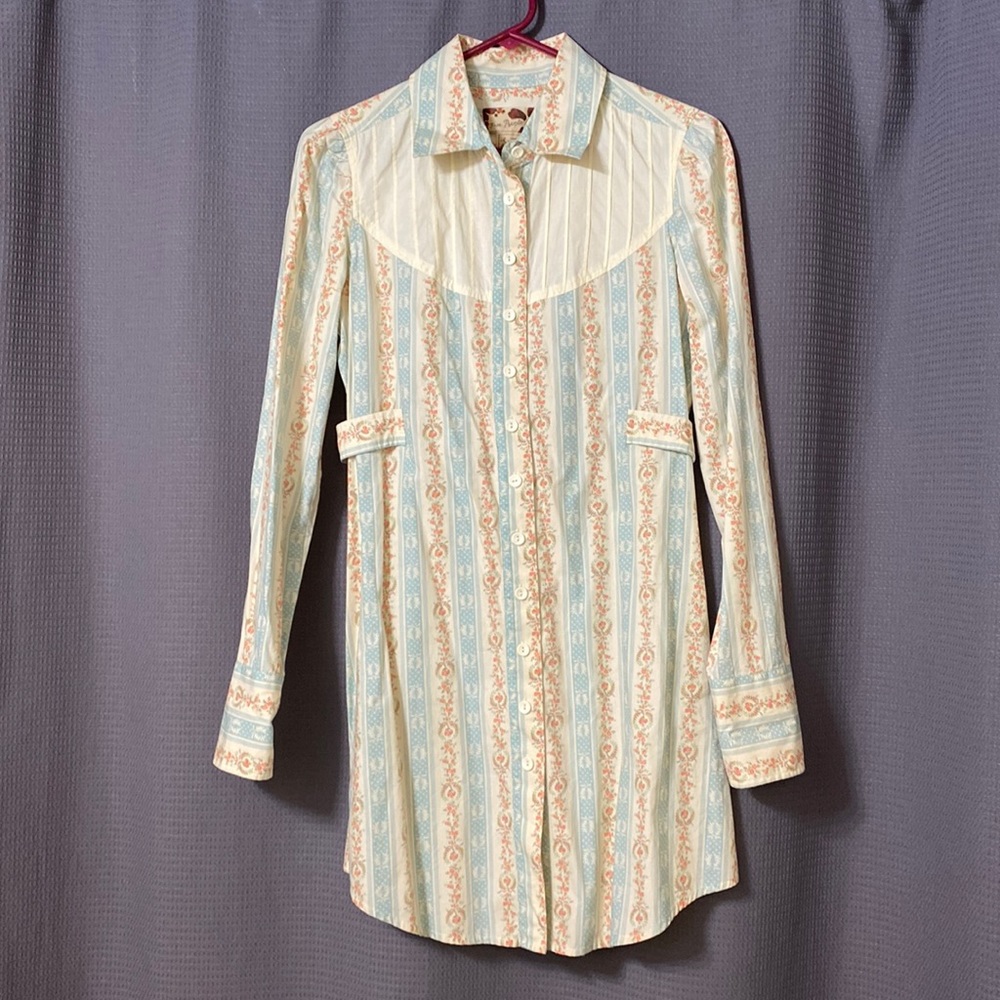 Rare Free People Cotton Shirt Dress, Size 6